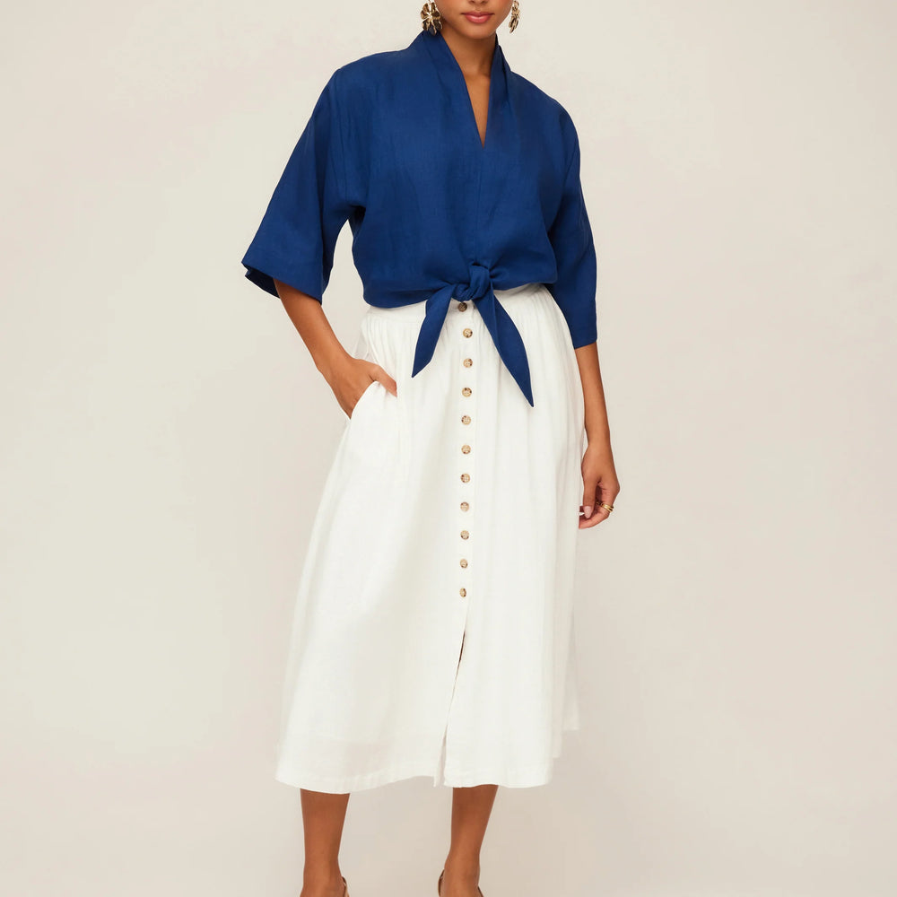 
                  
                    fifteen twenty Bernice Tie Front Top navy
                  
                