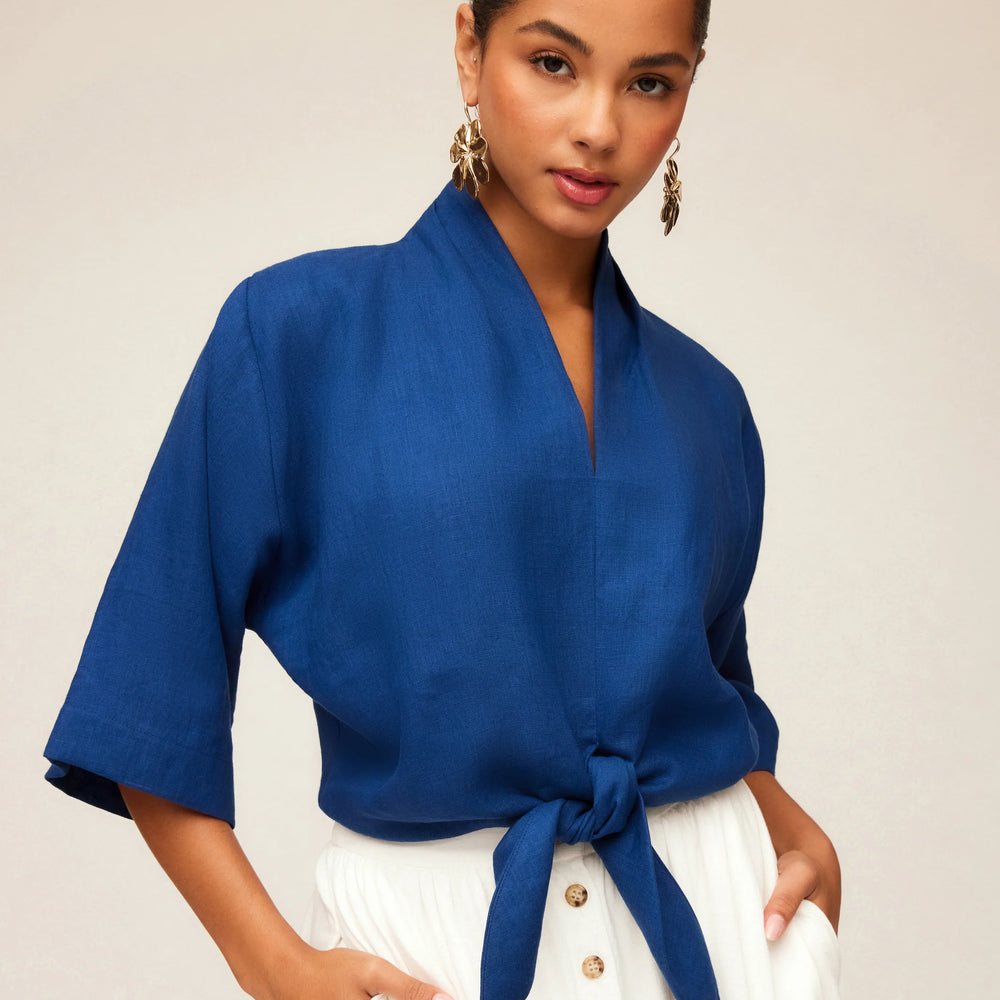 
                  
                    fifteen twenty Bernice Tie Front Top navy
                  
                