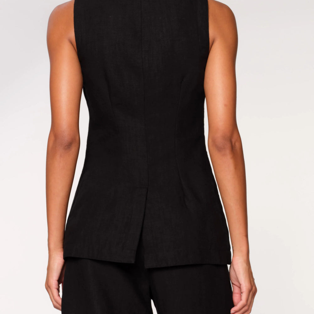 DL1961 Amalie Linen Vest in Black