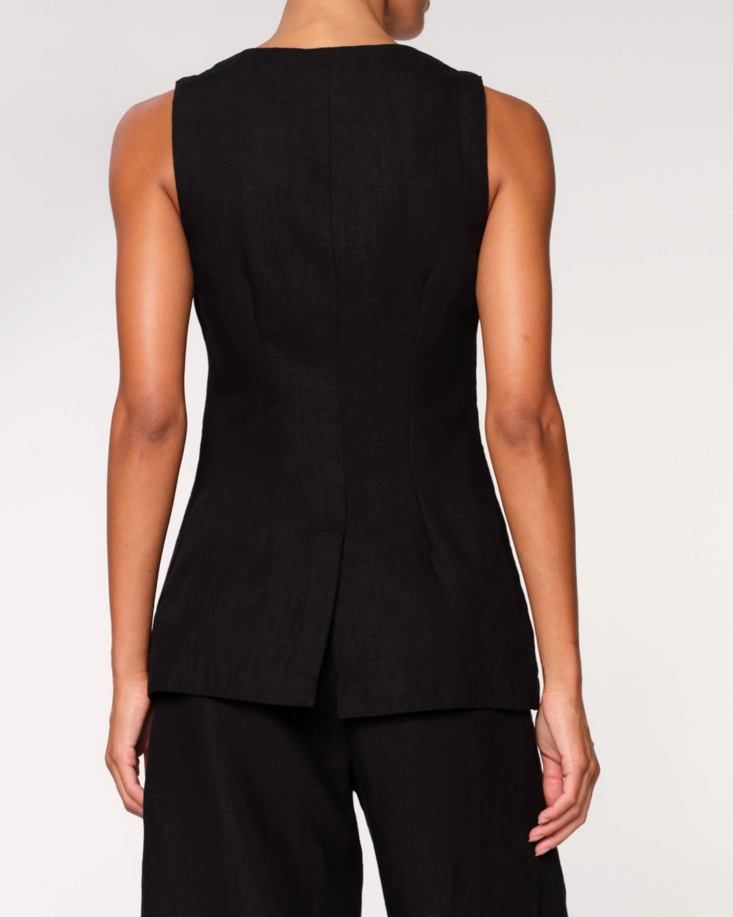 DL1961 Amalie Linen Vest in Black