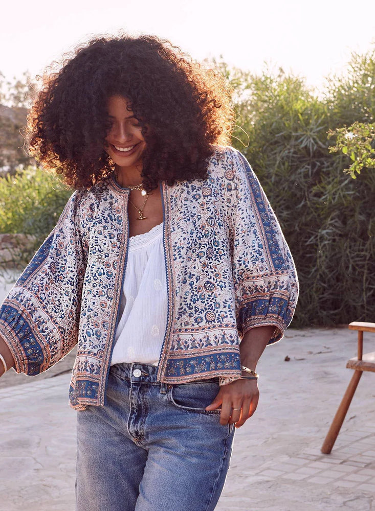 m.a.b.e. Cass Print Jacket in Navy