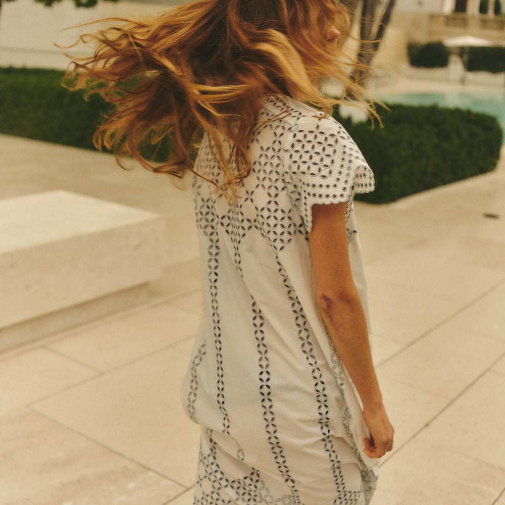 Back of Callie Midi Dress In Optic White