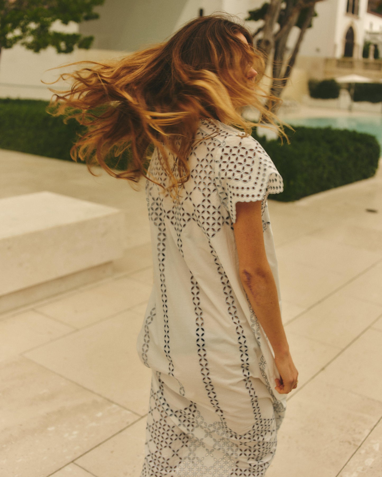 Back of Callie Midi Dress In Optic White