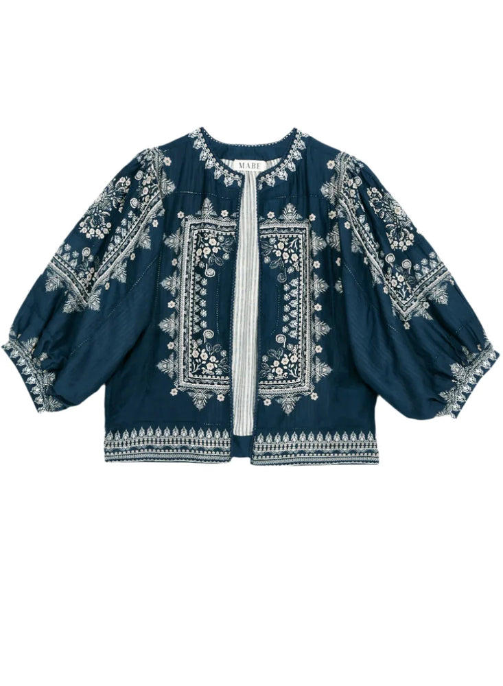 
                  
                    M.A.B.E Eden Print Jacket In Indigo
                  
                