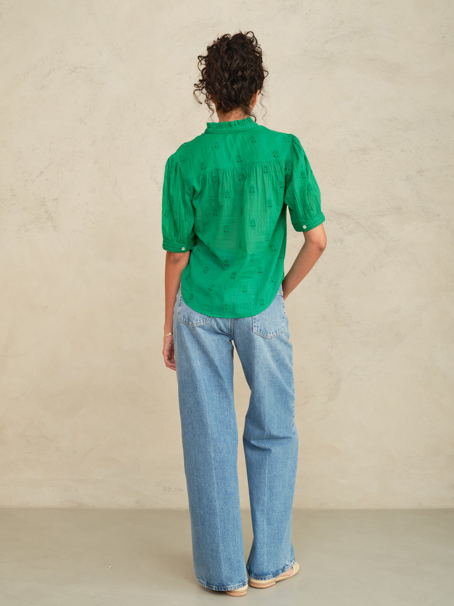 Frani Embroidered Short Sleeve Top by MABE Apparel