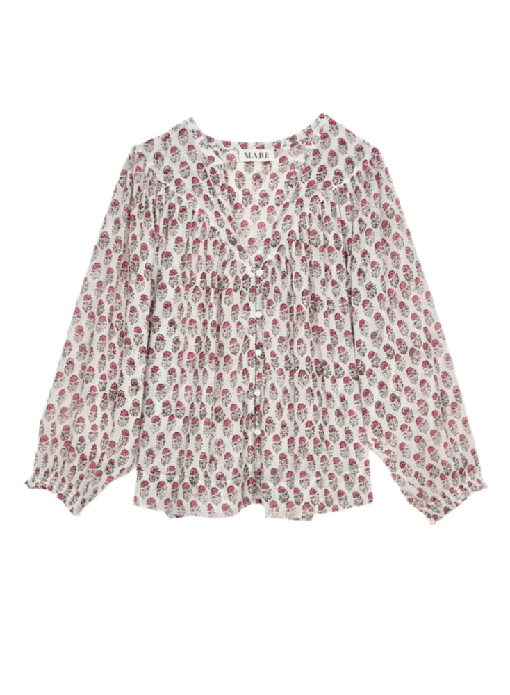 
                  
                    M.A.B.E Kiki Printed Long Sleeve Top in Pink
                  
                