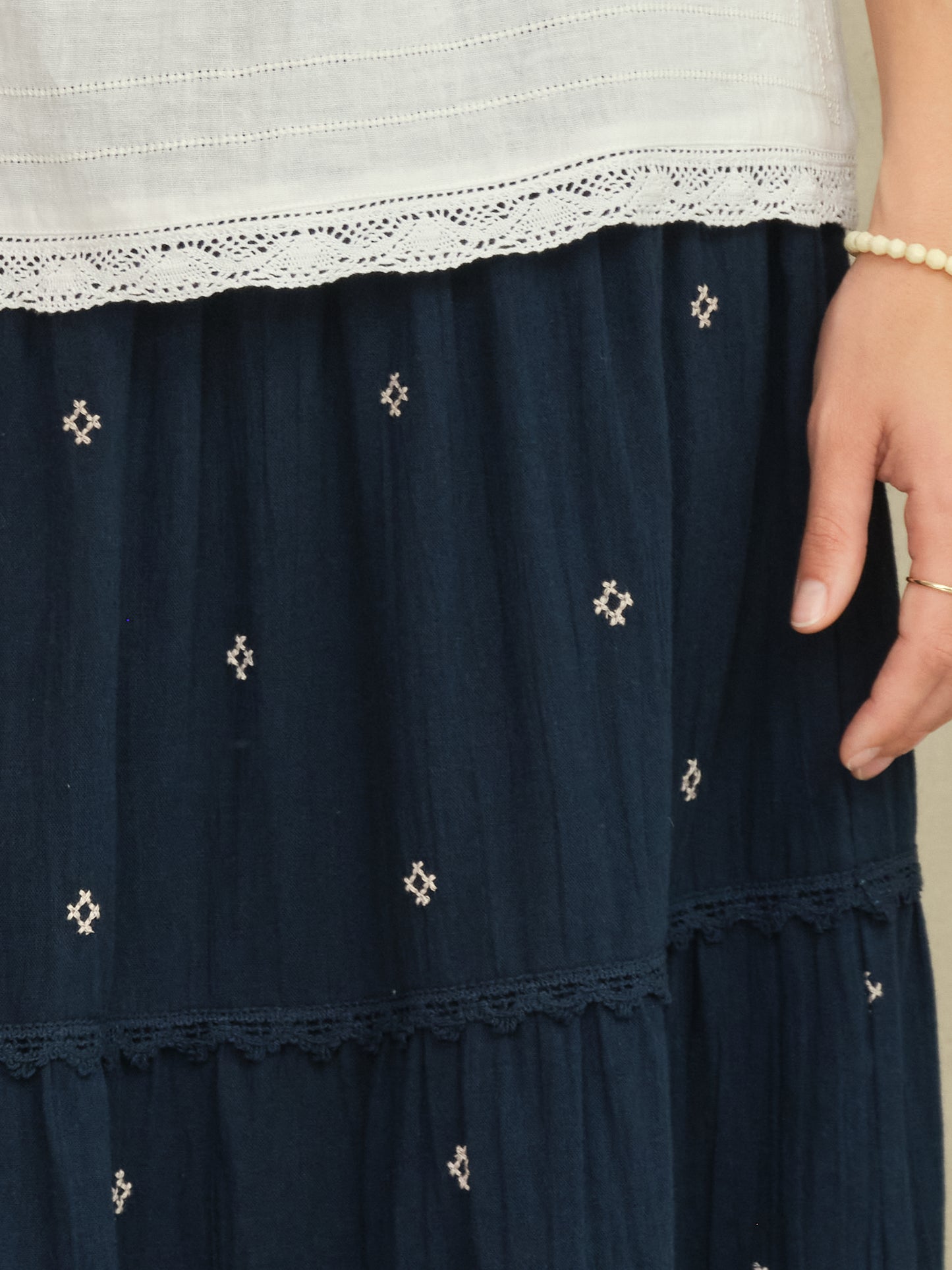 Lucca Embroidered Maxi Skirt by MABE Apparel
