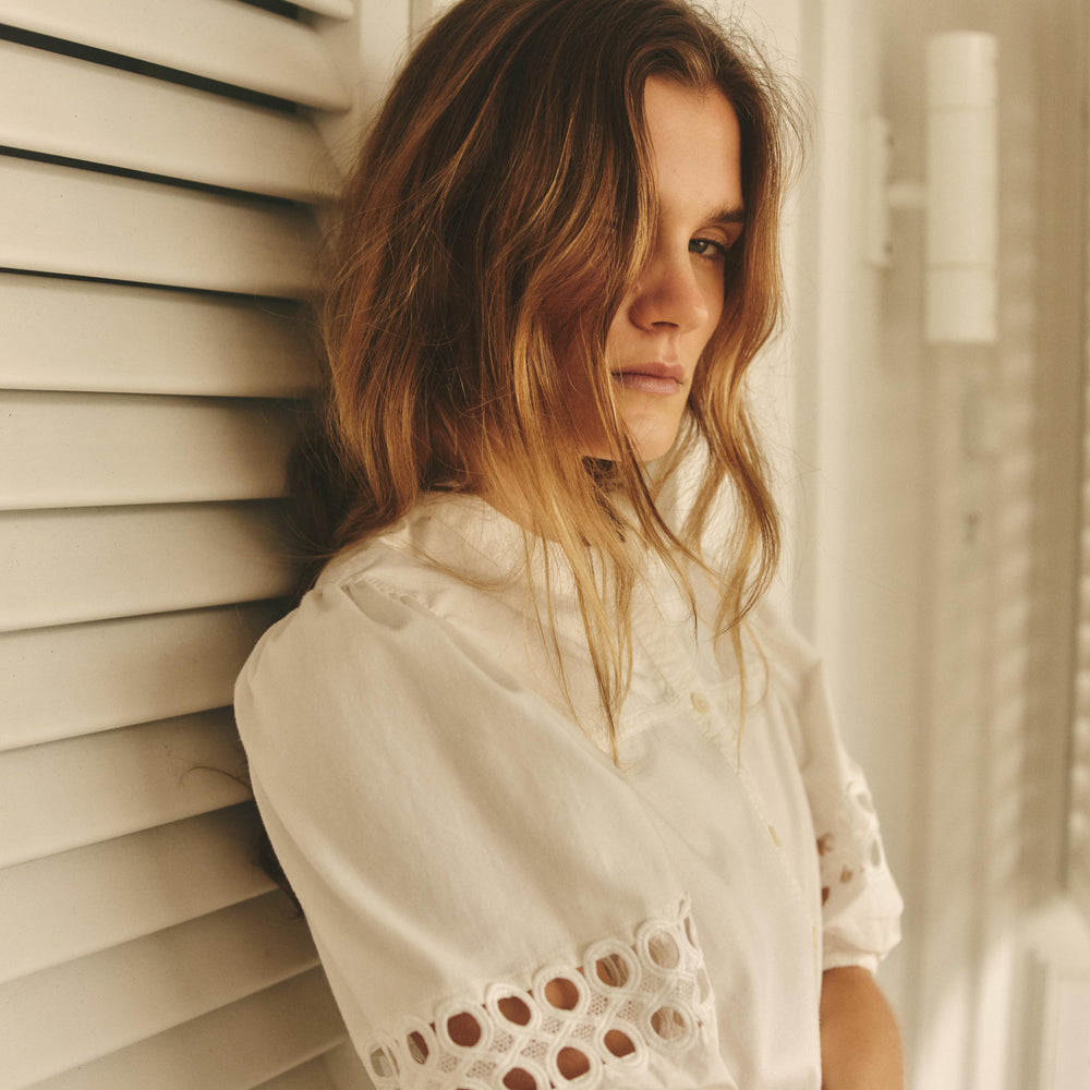 Sleeve Detail, Casseia Top In Optic White