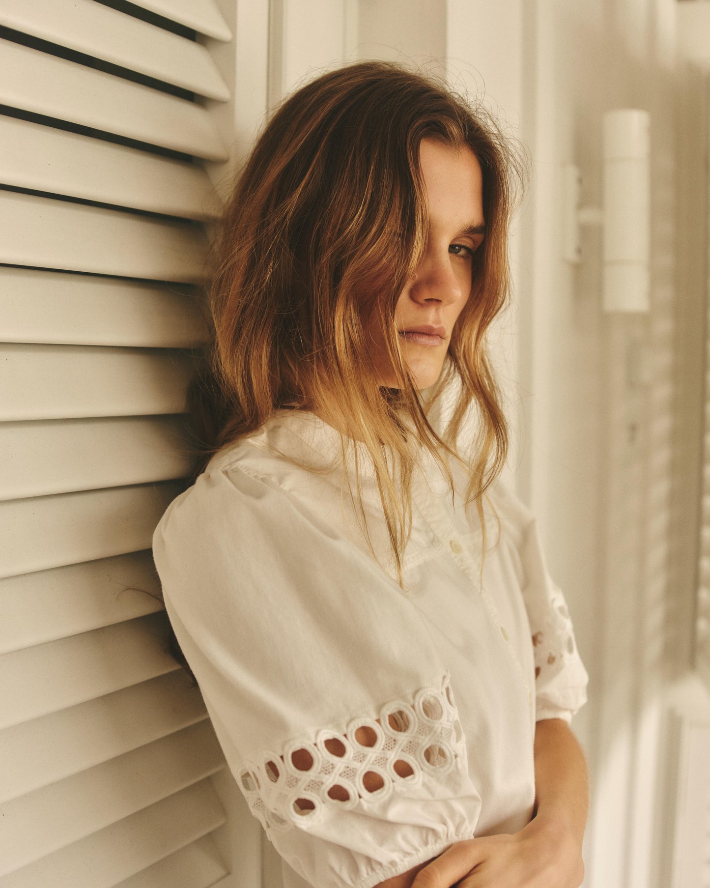 Sleeve Detail, Casseia Top In Optic White